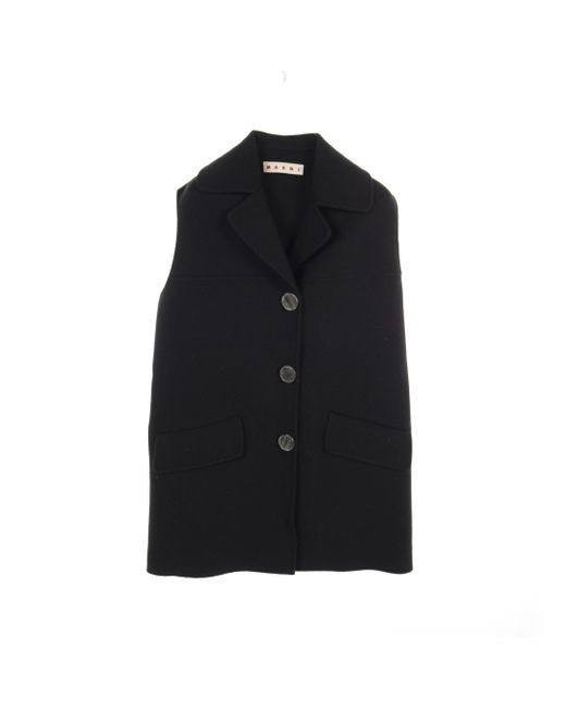 Marni Black Gilet Coat Wool Cashmere