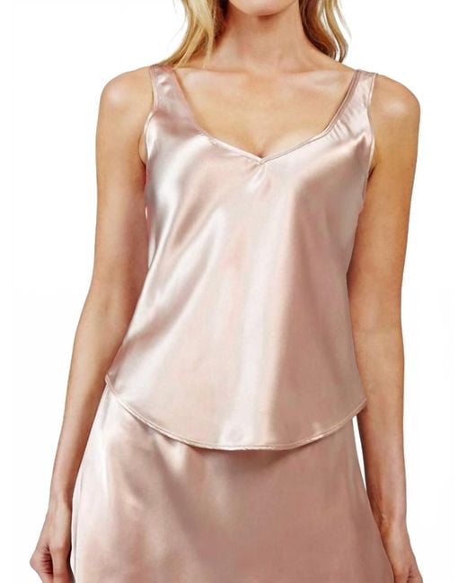 Shadowline Lingerie Women's Pink Satin Essentials Wide Strap Camisole