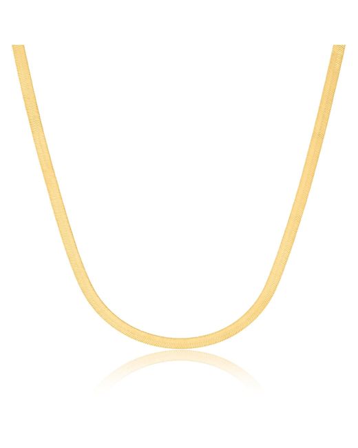 MAX + STONE Metallic 14k Gold Herringbone Chain Necklace