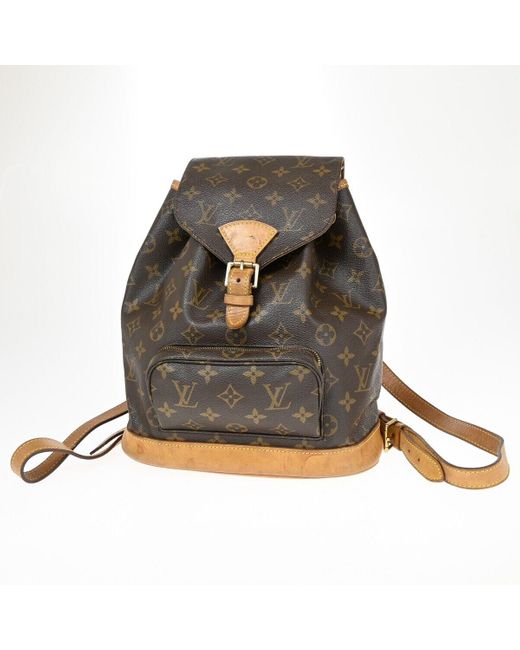 Louis Vuitton Brown Montsouris Mm Canvas Backpack Bag (pre-owned)