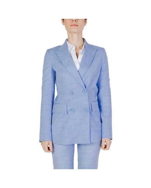 Sandro Ferrone Blue Viscose Blazer