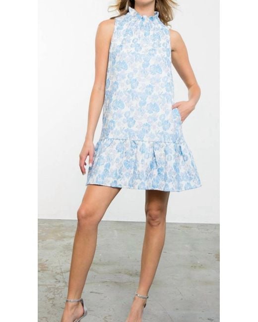 Thml Blue Sleeveless Textured Dress
