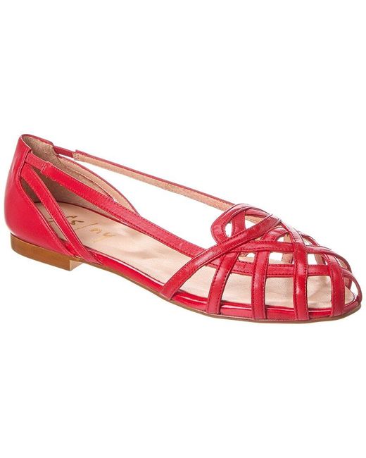 French Sole Red Deejay Leather Flat