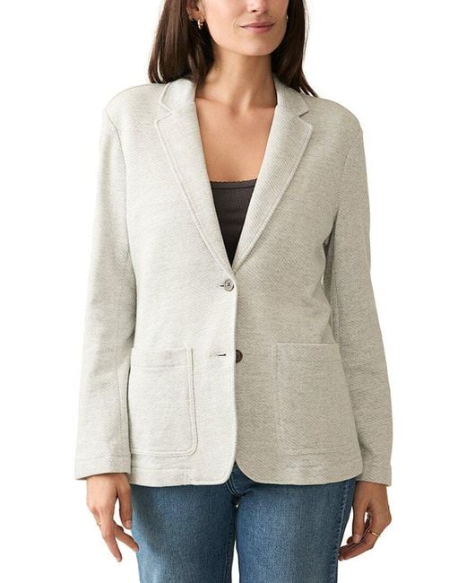 Faherty Brand White Inlet Knit Blazer