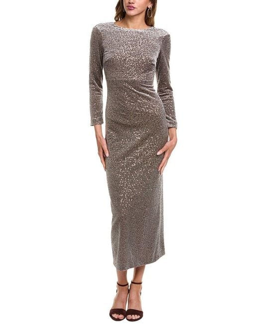 gold sparkly midi dress Square Neckline Sequin Dress Gold – Roland Mouret