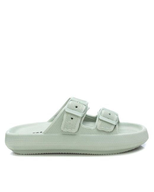 Xti Green Rubber Flat Sandals By