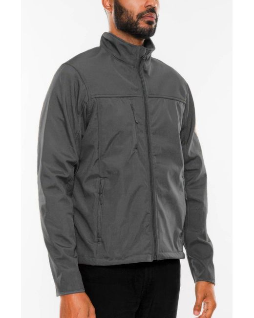 TRUEDAMES Gray Solid Soft Shell Storm Tech Jacket Coat for men