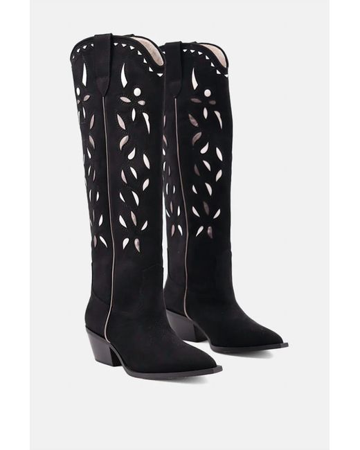Shu Shop Black Zooey Cowboy Knee High Boot