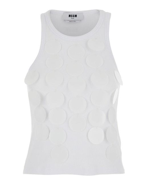 MSGM White Top With Round Neck