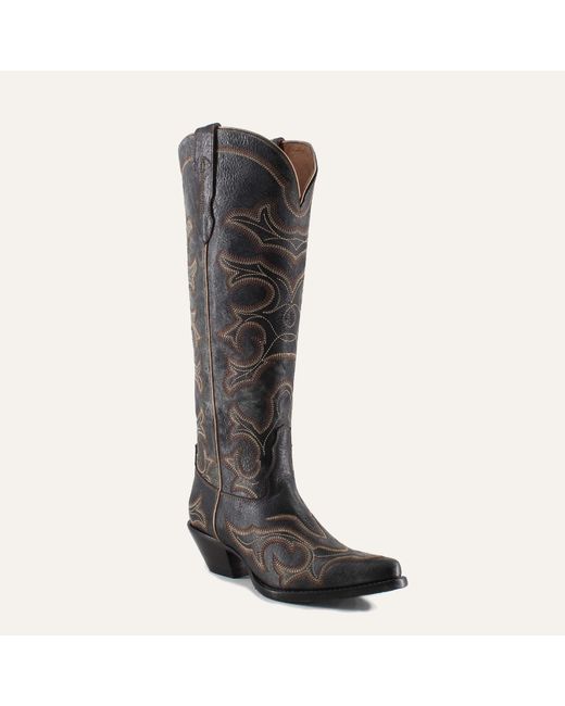 Buck & Brana Black Olivia Leather Cowgirl Boots