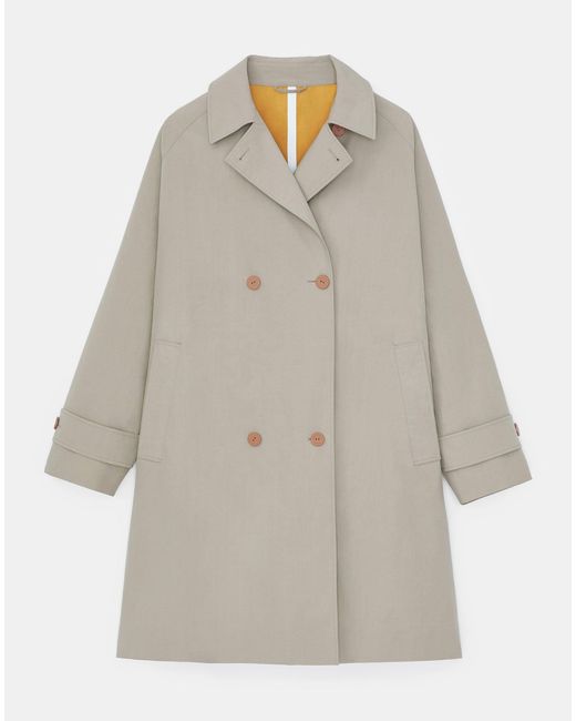 Lafayette 148 New York Gray L148 Outdoor Cotton Double-breasted Trench Coat