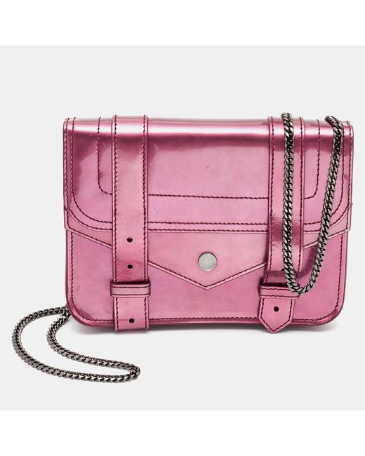 Proenza Schouler Pink Patent Leather Mini Ps1 Crossbody Bag