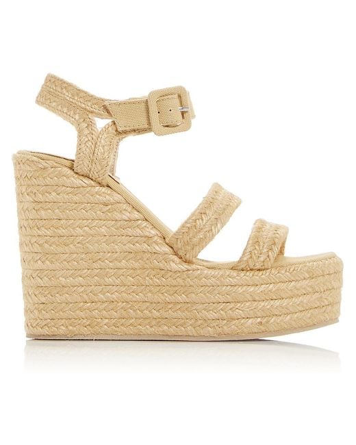 Jeffrey Campbell Natural Soffia Buckle Woven Wedge Sandals