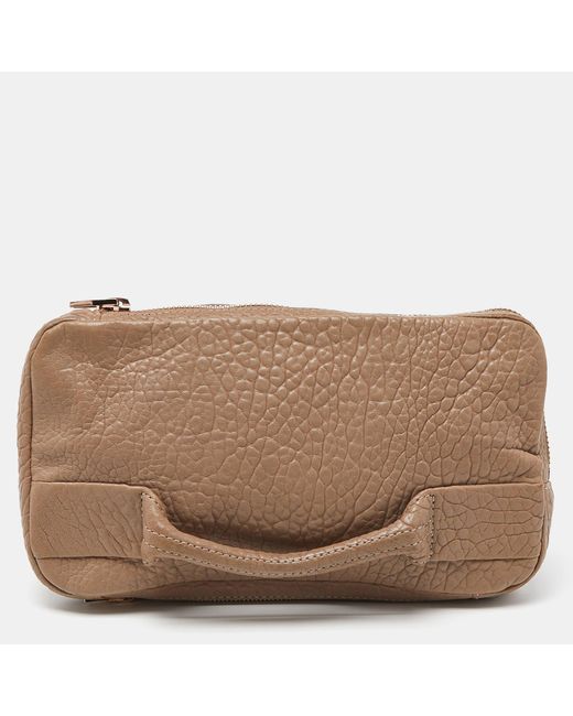 Alexander Wang Brown Leather Zipped Pouch