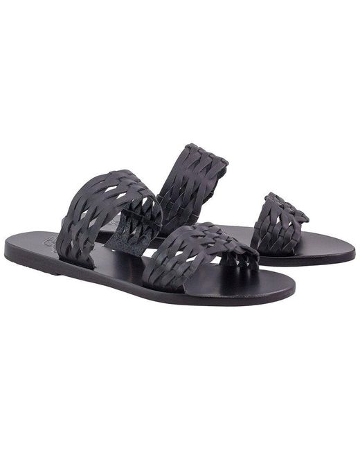 Ancient Greek Sandals Blue Melia Woven Leather Sandal