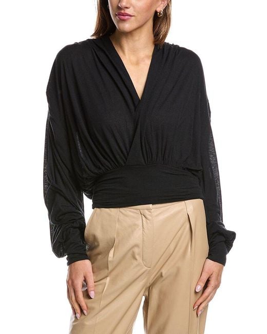 IRO Black Barba Drape Top