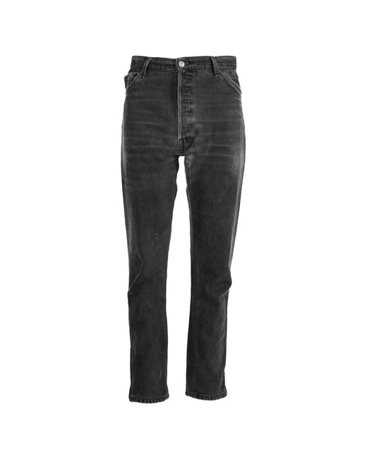 Re/done Gray Re/Done X Levi's High-Rise Distressed Jeans