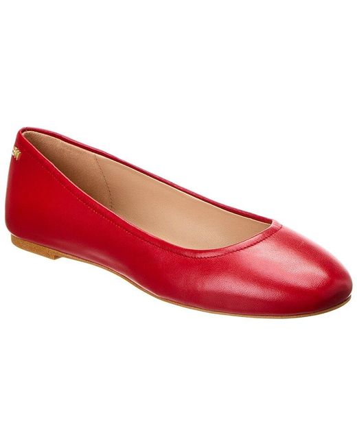 Stuart Weitzman Red Nadine Leather Flat