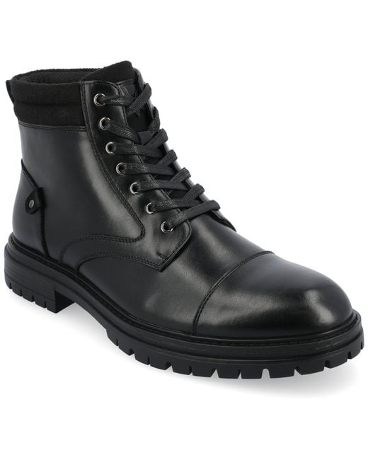 Vance Co. Black Fegan Cap Toe Boot for men