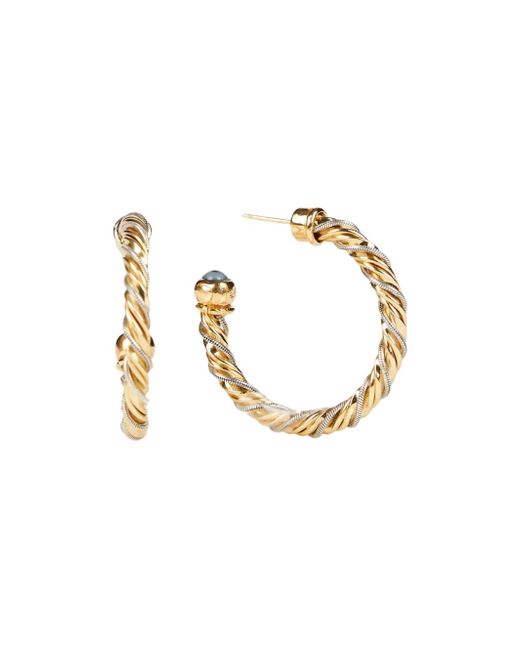 Gas Bijoux Metallic Intertwined Hoop Earrings