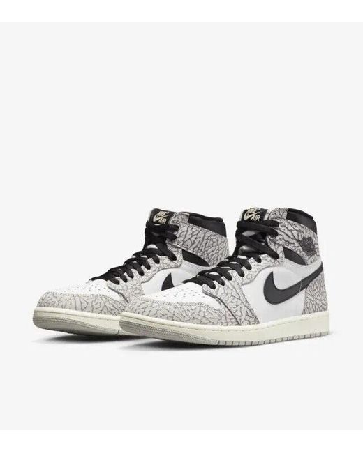 Nike Gray Air 1 Retro High Og Dz5485-052 White Cement Basketball Shoes Ref63 for men