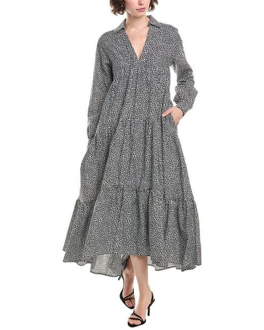 MICHAEL Michael Kors Gray Pop Cheetah Silk-Blend Maxi Dress