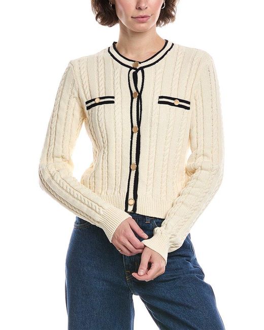 FRAME Natural Frame The Trimmed Cardigan
