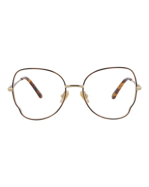 Chloé Brown Round-Frame Metal Optical Frames