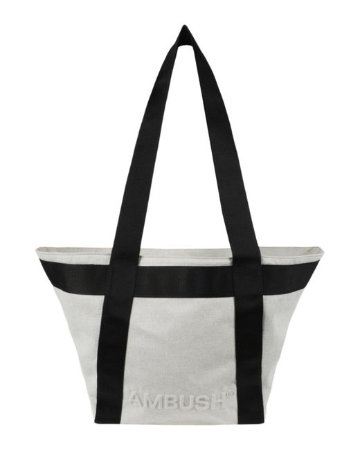 Ambush Black Medium Embossed-logo Tote Bag