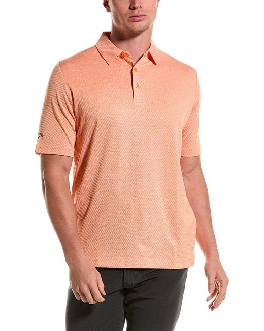 Callaway Apparel Orange Ventilated Classic Jacquard Polo Shirt for men