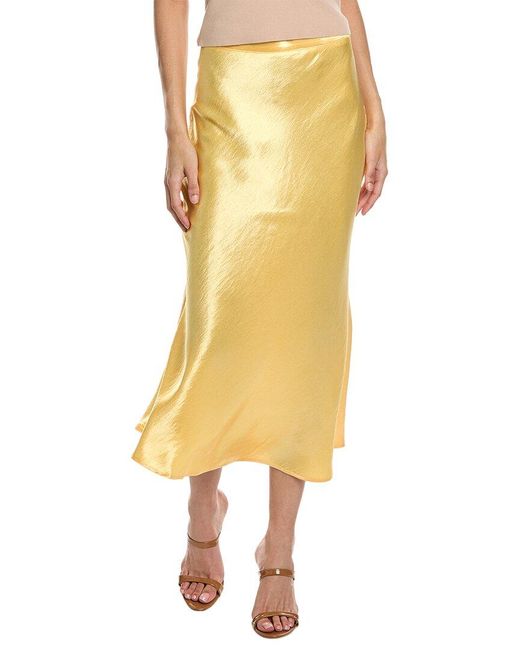AIDEN Yellow Satin Skirt