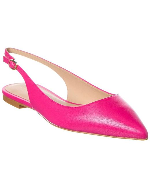 Stuart Weitzman Pink Mara Leather Slingback Flat