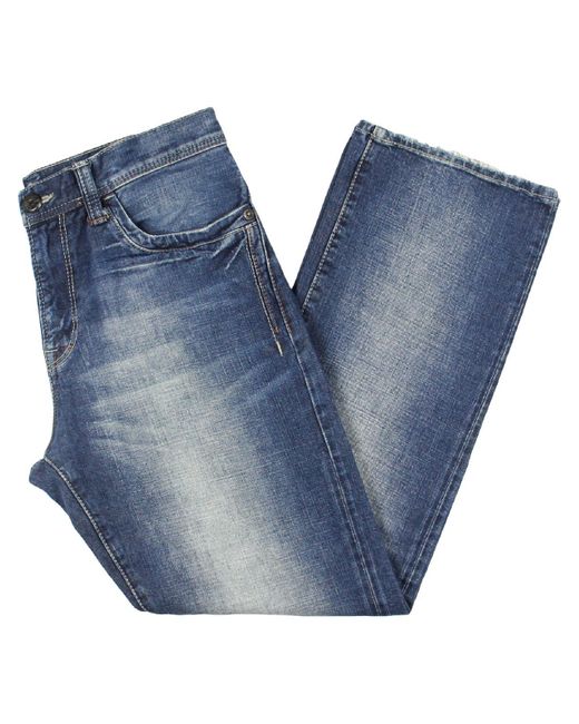 Mavi Blue Matt Classic Rise Distressed Bootcut Jeans for men