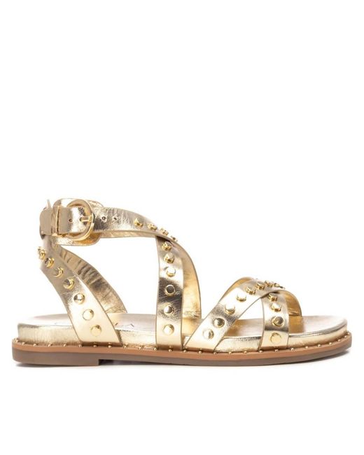 Xti Metallic Strapy Flat Sandals