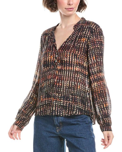 Bella Dahl Black Half Placket Button-Up Blouse