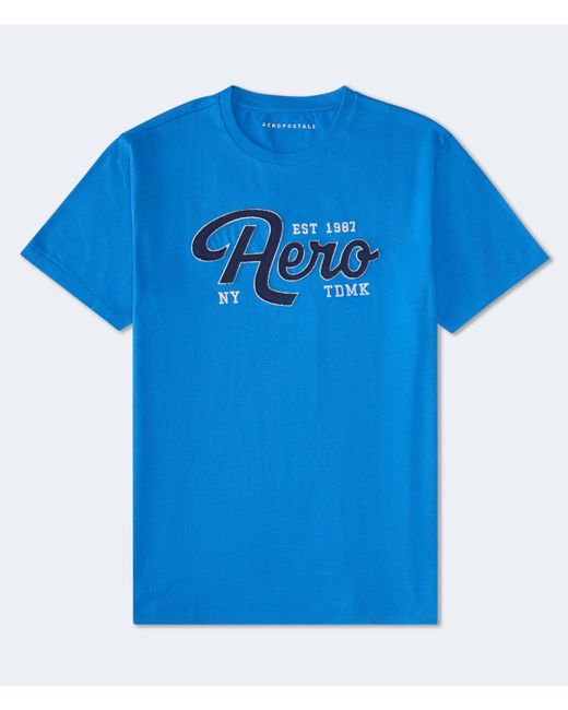 Aéropostale Blue Script Appliqué Graphic Tee for men