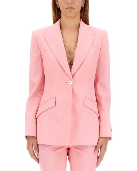 Versace Pink Single Breasted Medusa Jacket