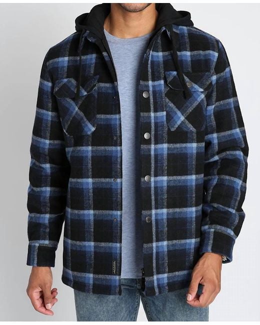 Jachs New York Blue Wool Blend Hooded Jacket for men