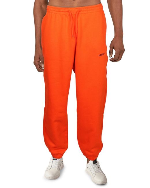 Levi's Orange Logo Fleece Sweatpants for men