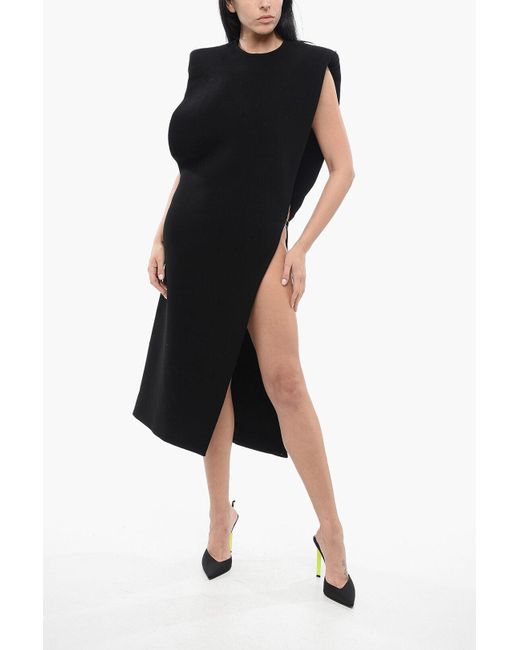 Sportmax Sleeveless Slit Dress With Padded Shoulders in