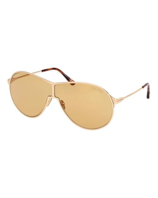 Tom Ford Natural Sunglasses Aviator Full Rim, Shiny Deep Frame And Lens Ft117430E for men