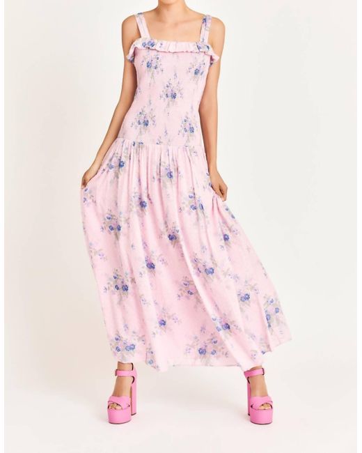 LoveShackFancy Pink Bello Maxi Dress