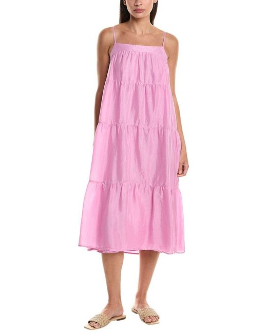 Bella Dahl Pink Flowy Tiered Cami Dress