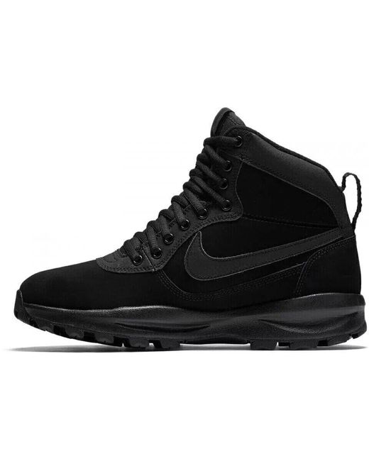 Nike Manoadome 844358-003 Core Black Leather Ankle Hiking Boots Sga224 for men
