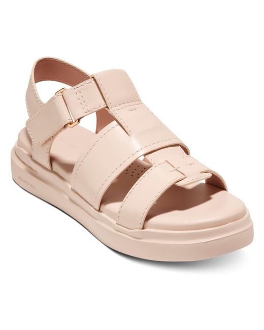 Cole Haan Pink Grandpro Rally Faux Leather Strappy Fisherman Sandals