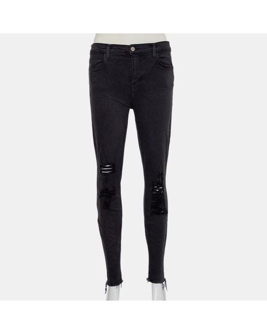 J Brand Blue Demen Denim Distressed Skinny Alana Jeans