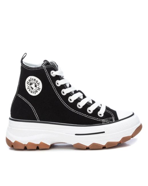 Xti Black Canvas Ankle Boots