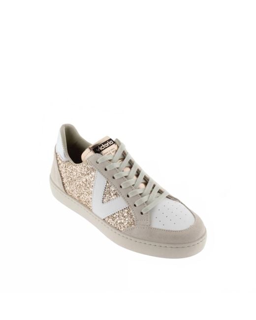Victoria White Berlin Glitter Sneakers