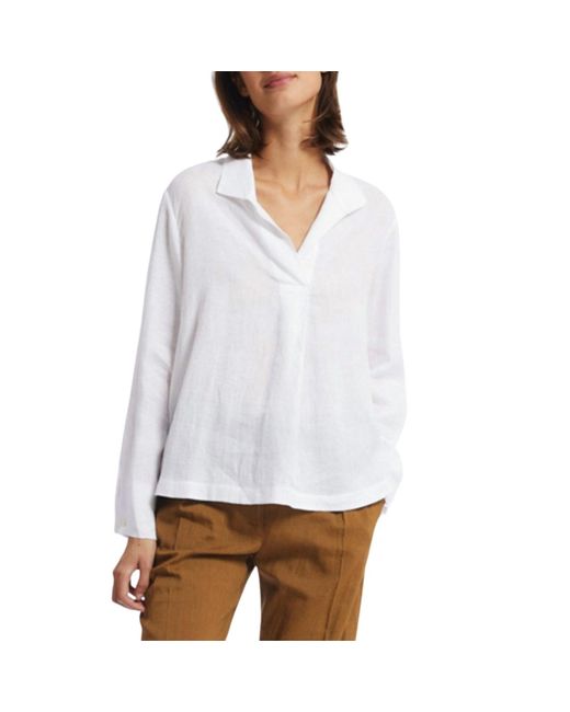 Ines De La Fressange Paris White Noa Linen Shirt
