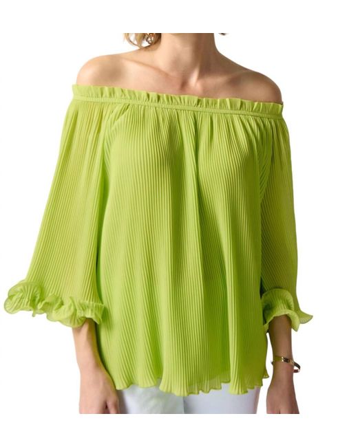 Joseph Ribkoff Off The Shoulder Pleated Top in Green Lyst — free download
